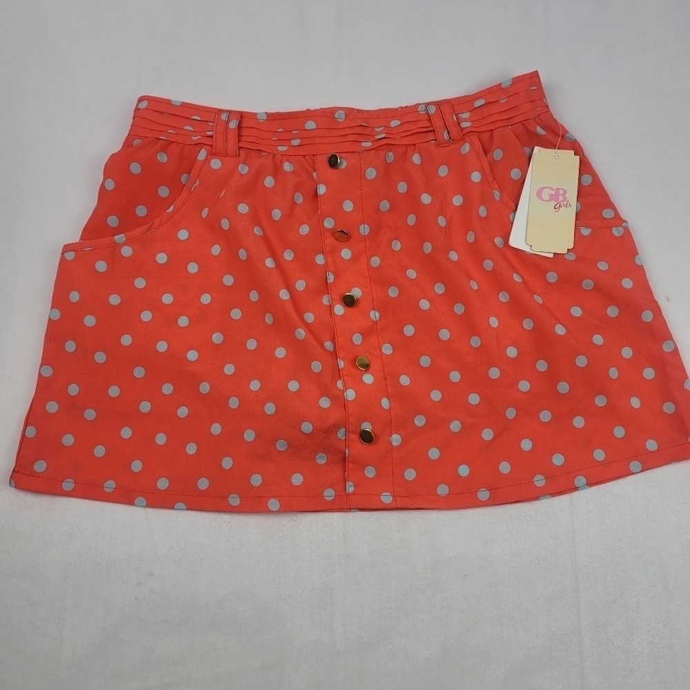 Gianni Bini Girls‎ mango polkadot gold button skirt